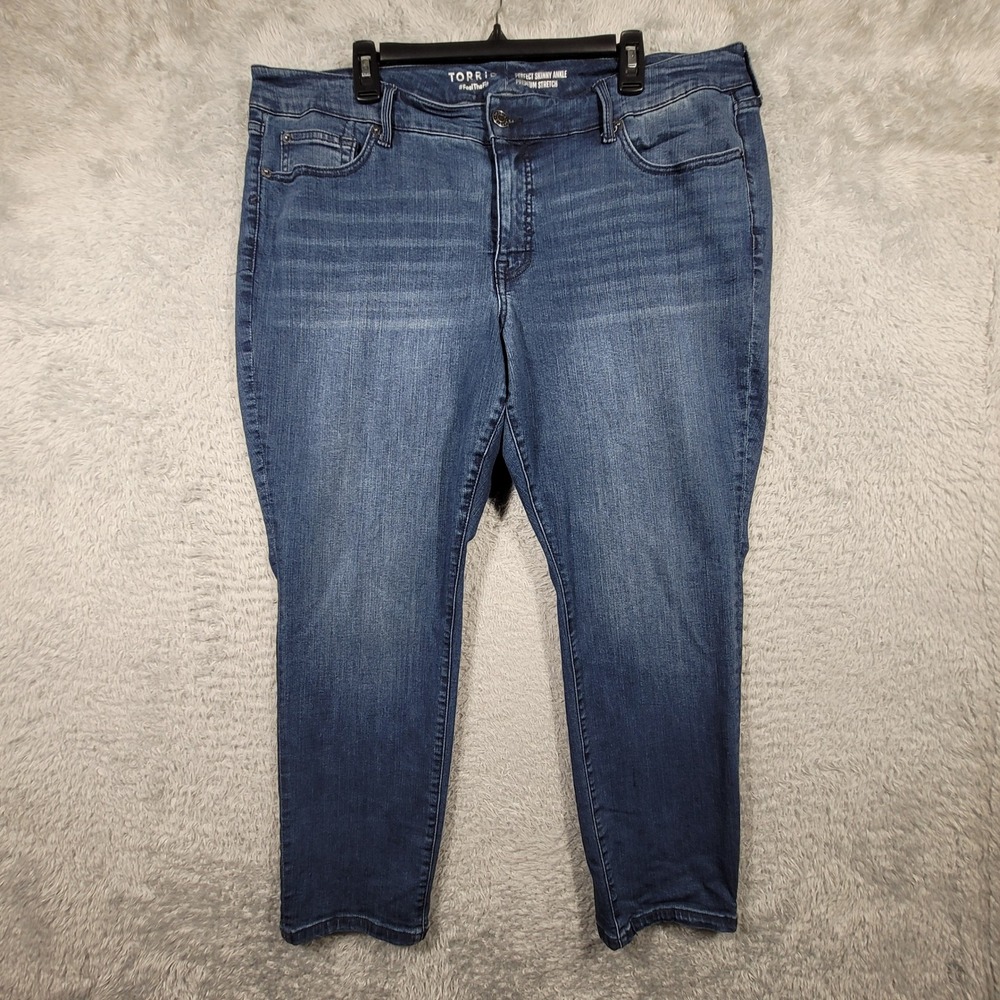 Torrid Perfect Skinny Ankle Jeans Womens 20R Blue Premium Stretch 40x26